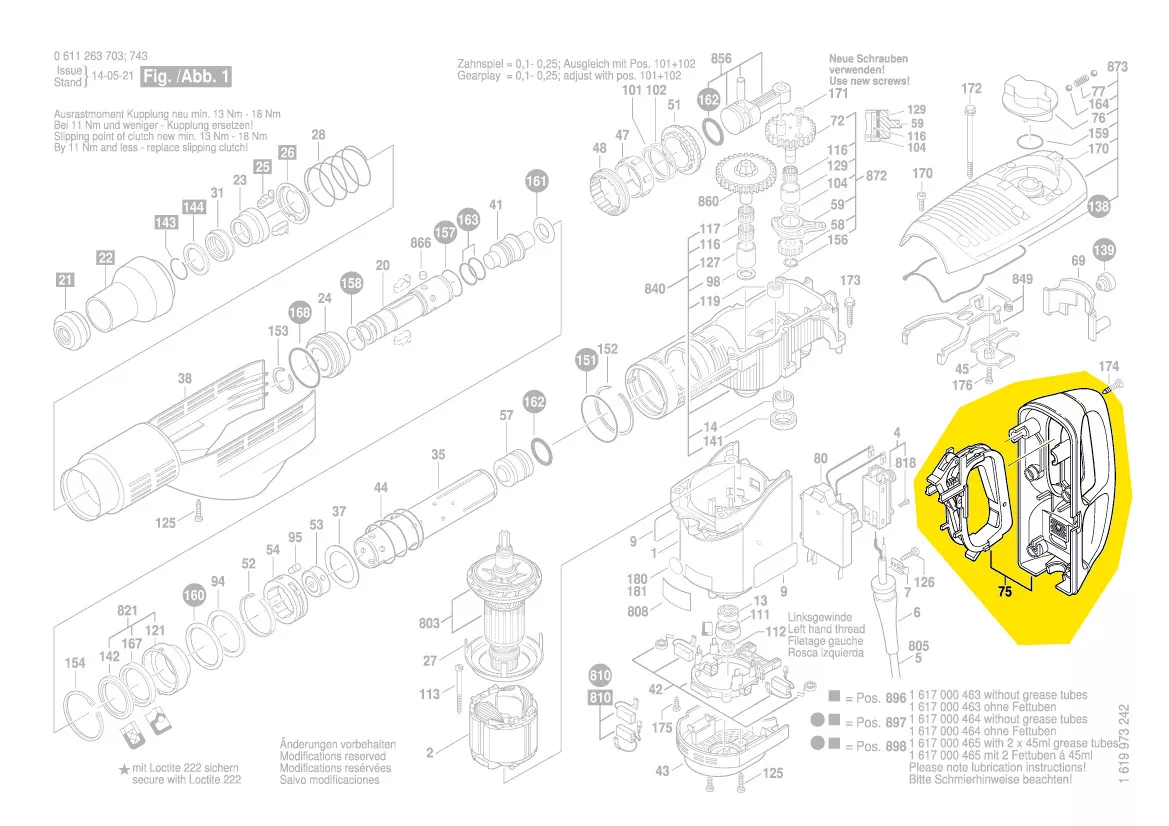 Poignée réf. 1 615 132 102 BOSCH